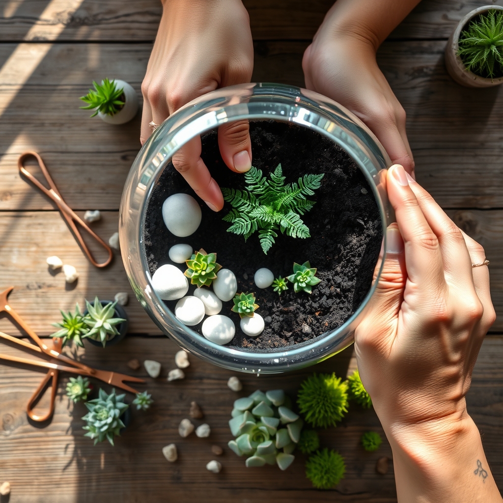 arrange greenery for balance