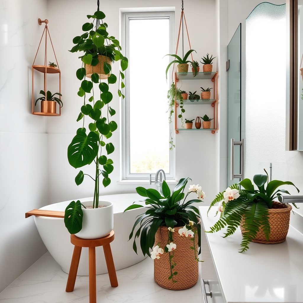 bathroom plant integration ideas