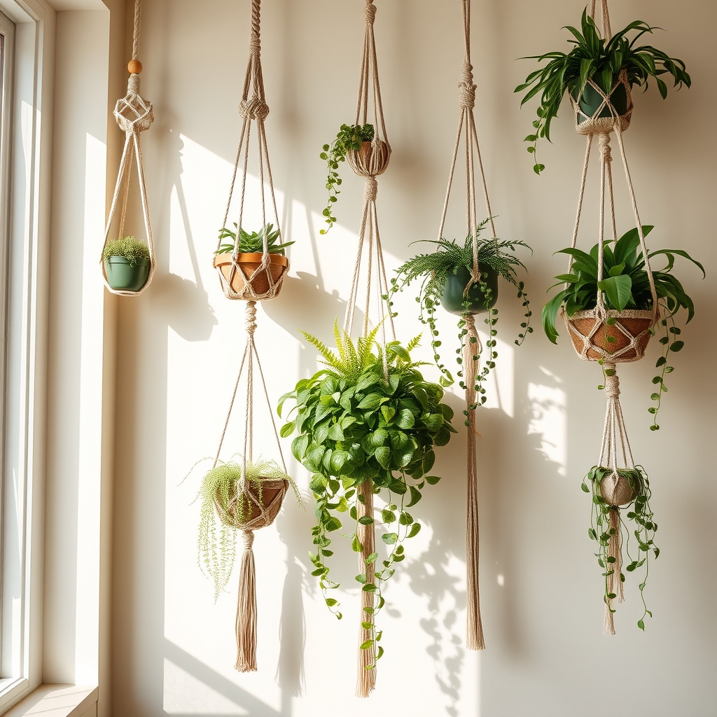 bohemian macram plant wall