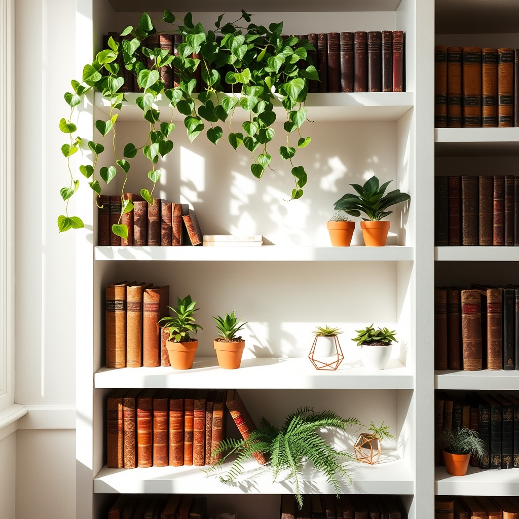 bookshelf plant decoration ideas
