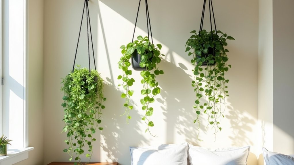ceiling corner plant hangings