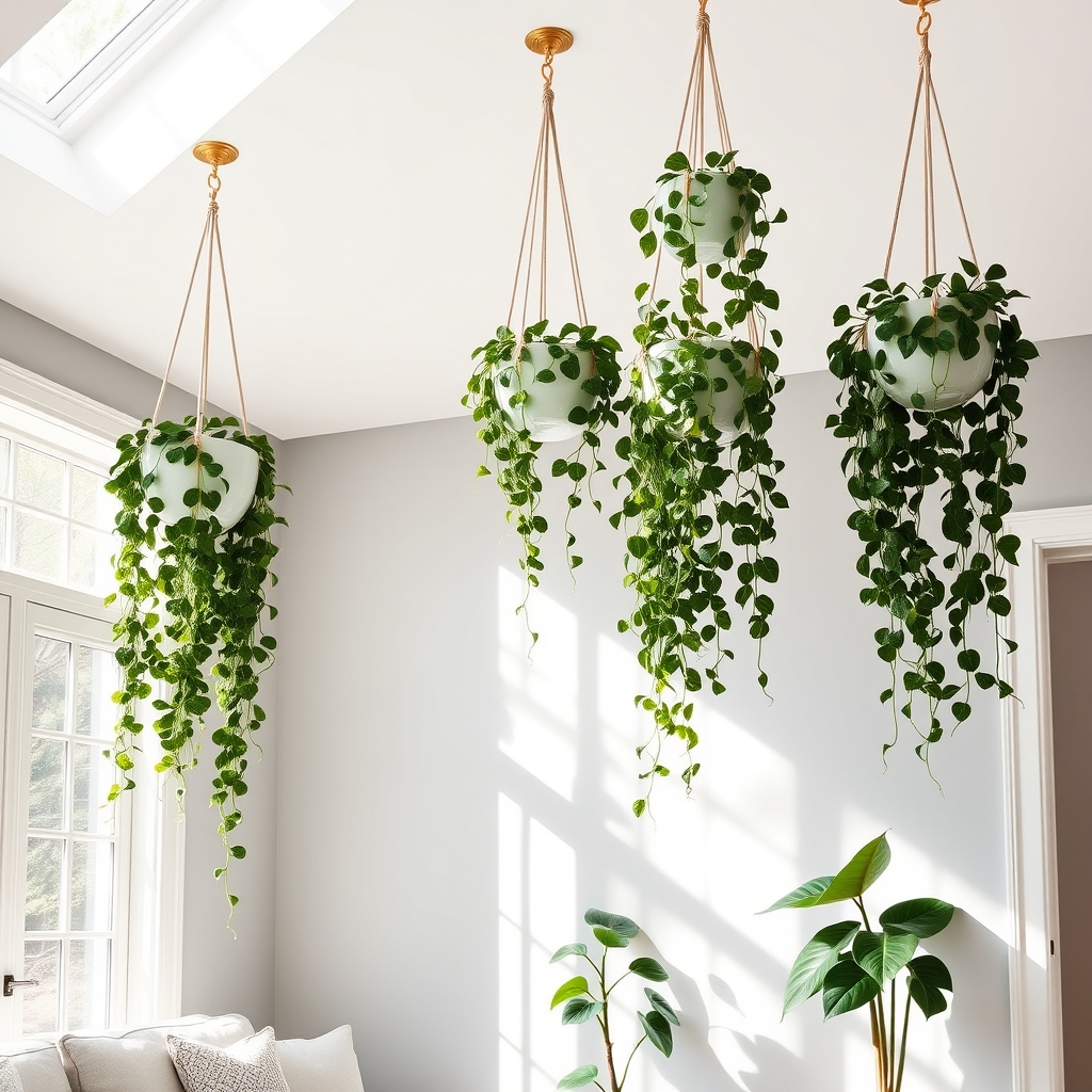 ceiling mounted trailing plants