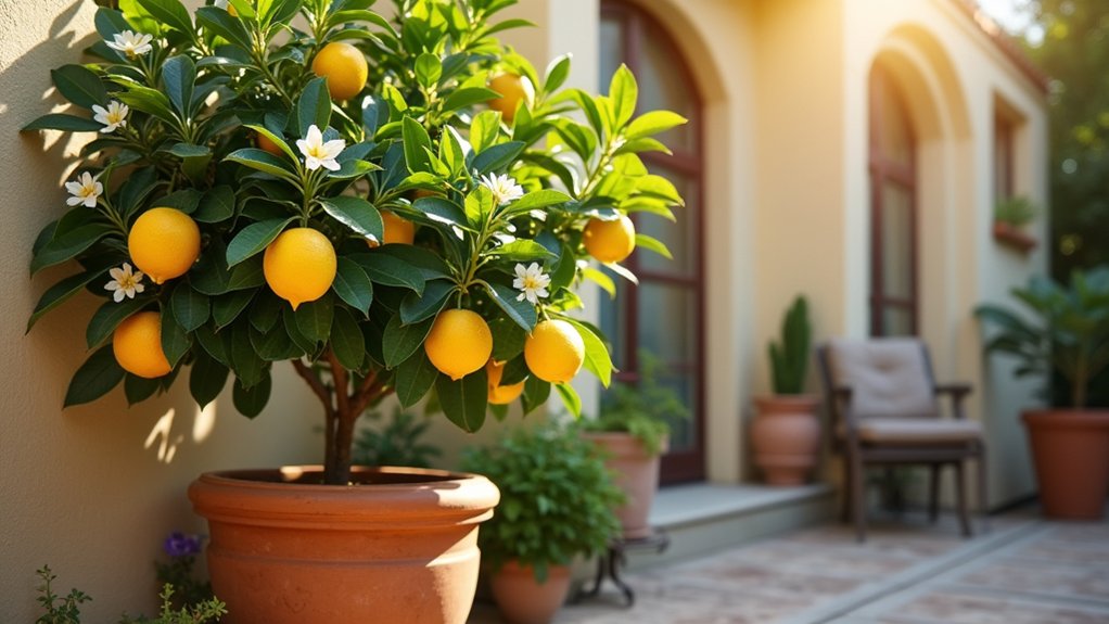 citrus trees in containers