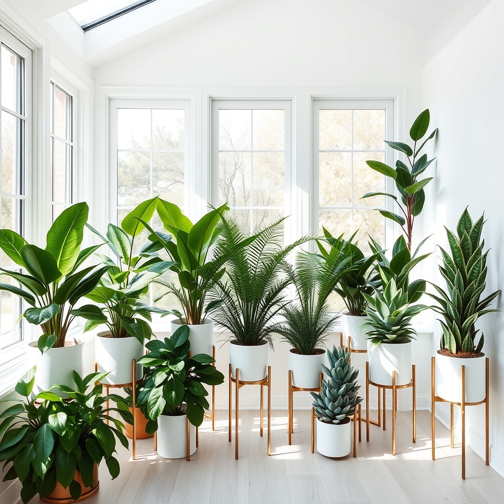 colorful plant arrangement display