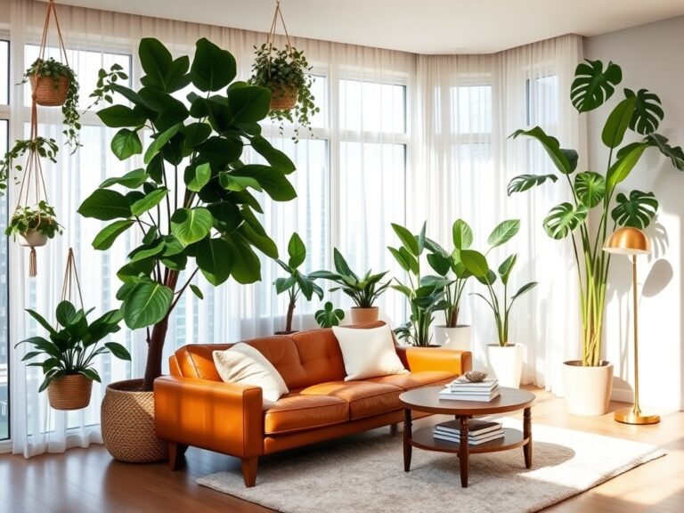 cozy living room plant ideas