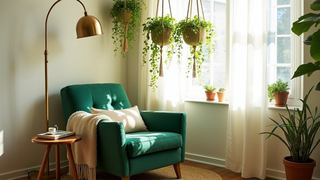cozy nook with greenery
