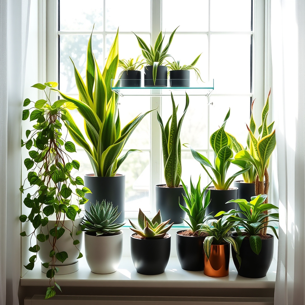 creative indoor plant arrangement
