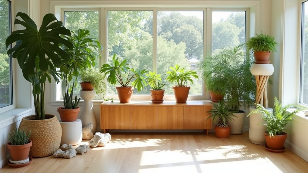 decorative pots with nature