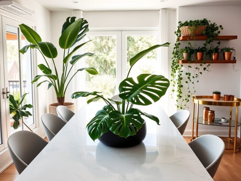 dining room plant decor