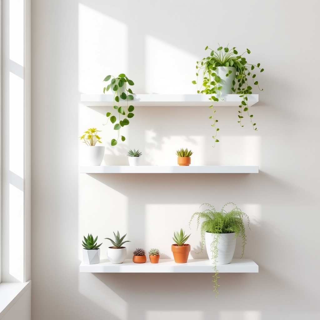 display small plant shelves