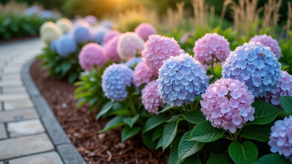 dwarf hydrangeas create borders