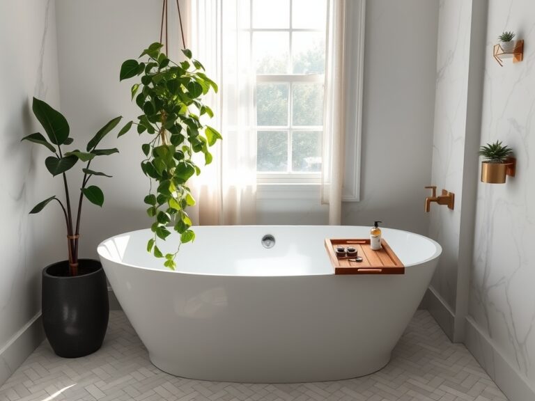 elegant bathroom plant decor