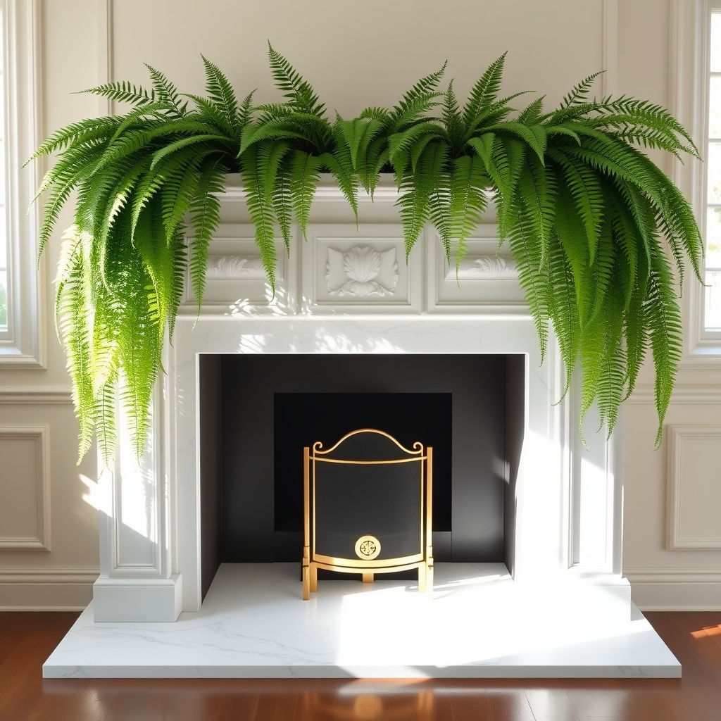 elegant cascading ferns display