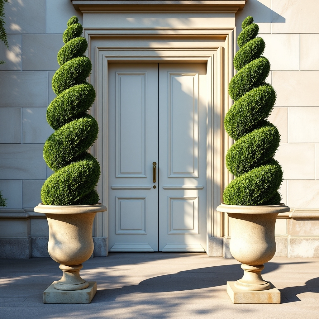 elegant shaped greenery arrangements