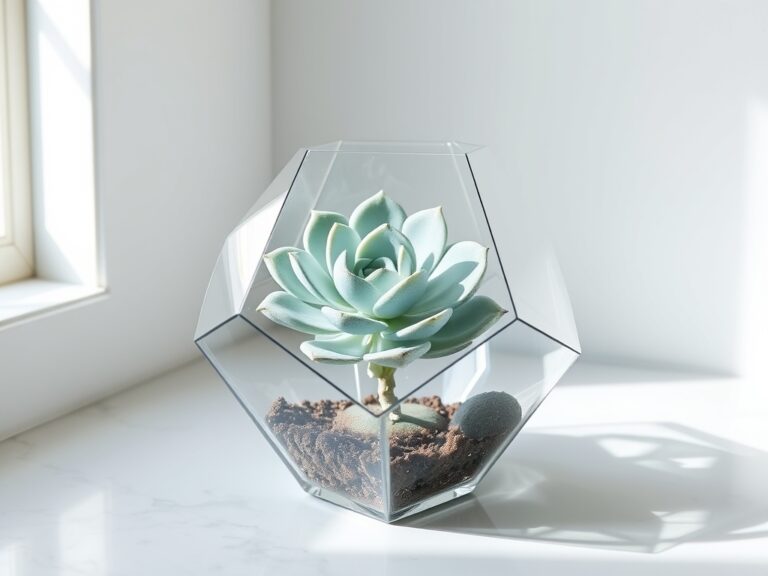 elegant succulents in glass