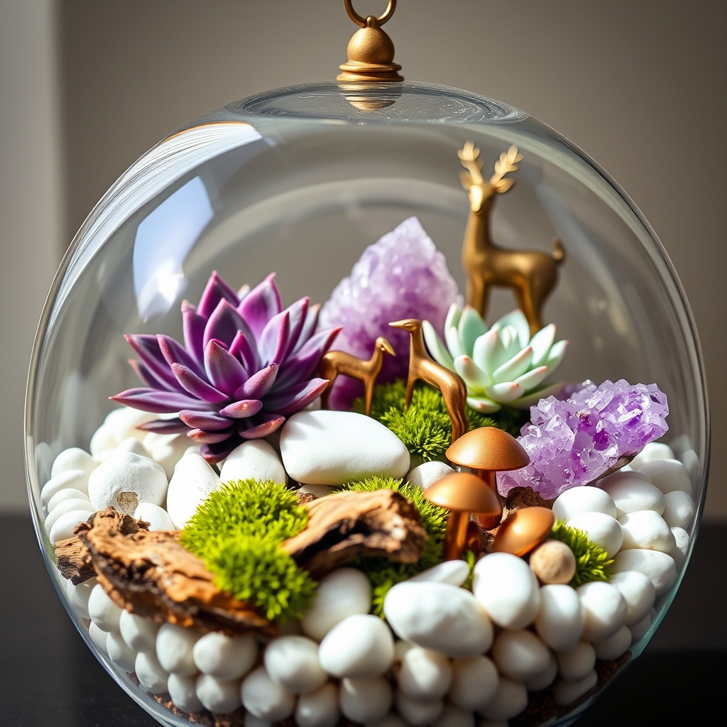 enhance terrarium with decorations