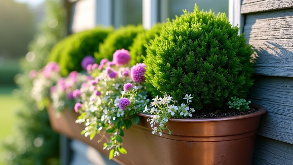 evergreen and flowering plants