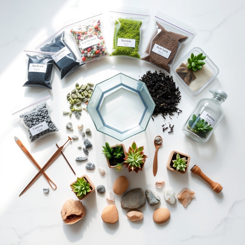 gathering essential terrarium materials