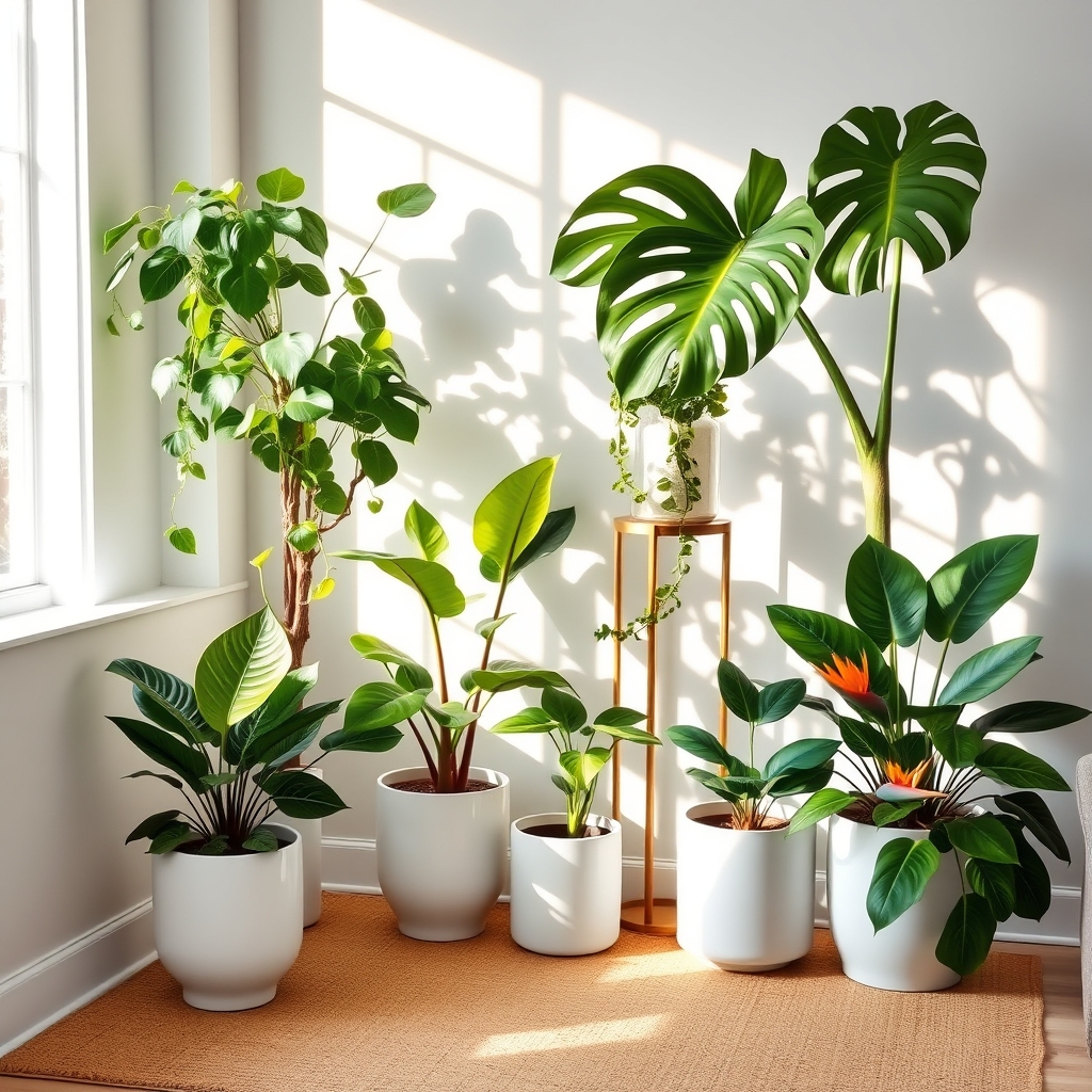 grouped plants statement corner
