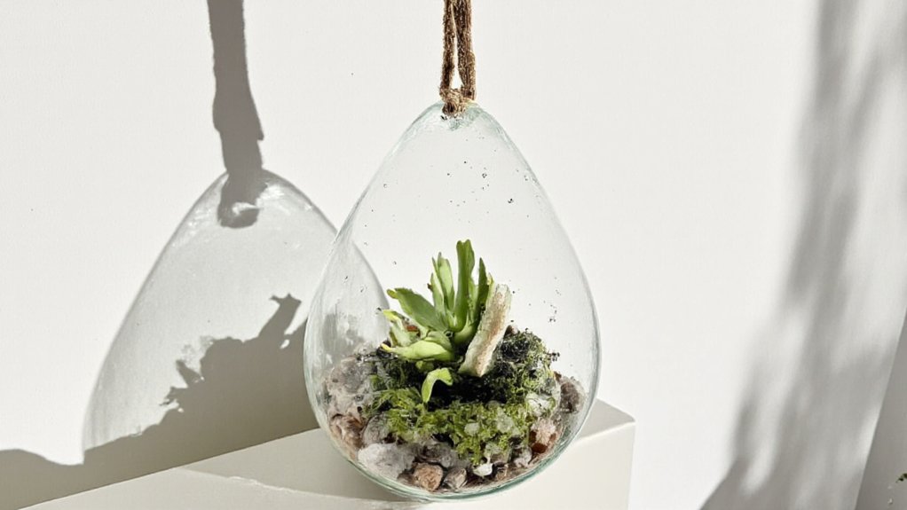 hanging glass bulb terrarium