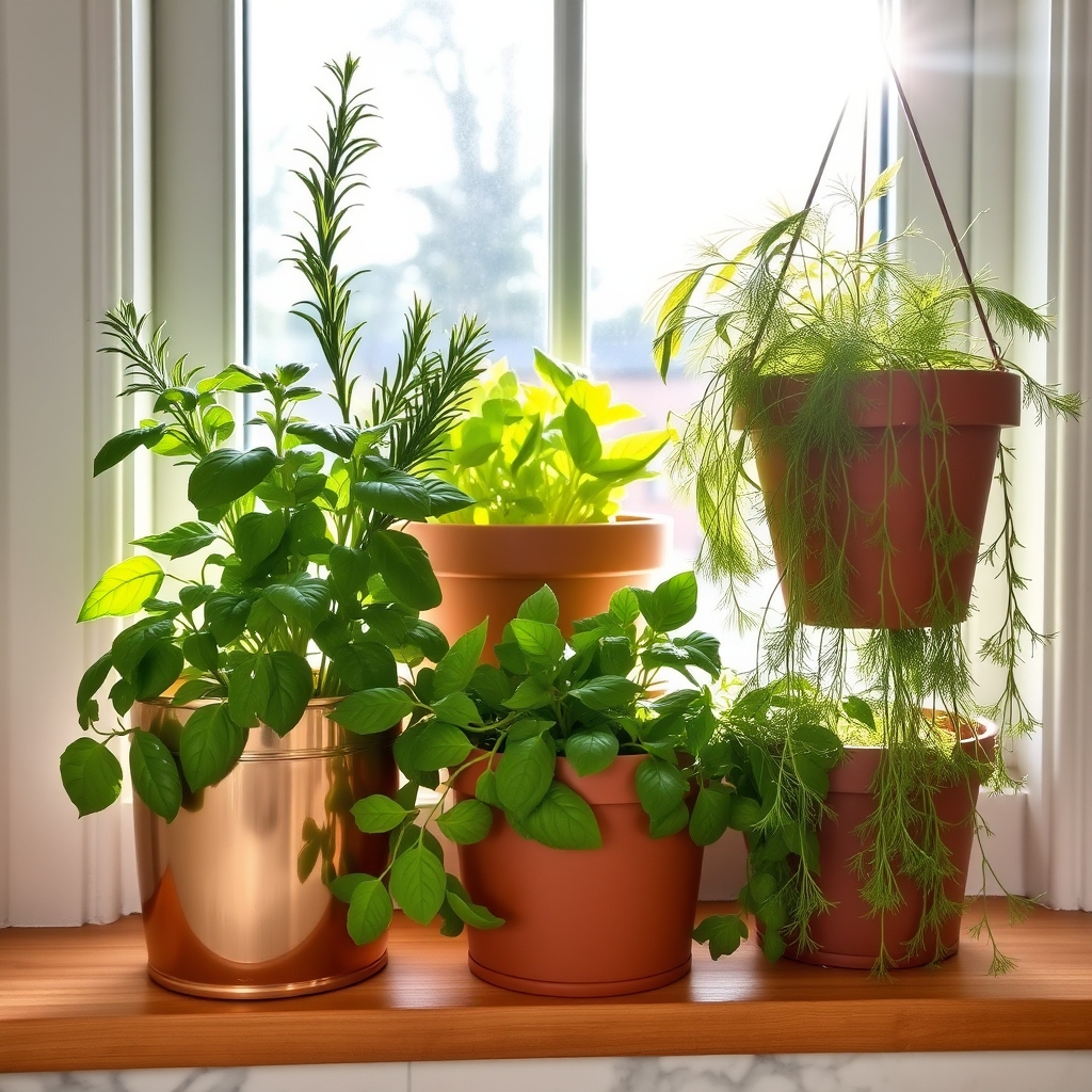 herb garden display setup