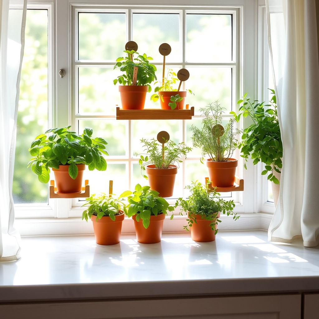 herb garden window display