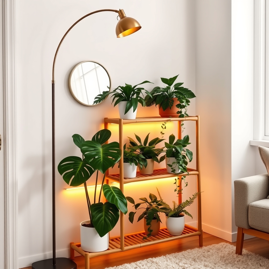 illuminated corner plant spaces