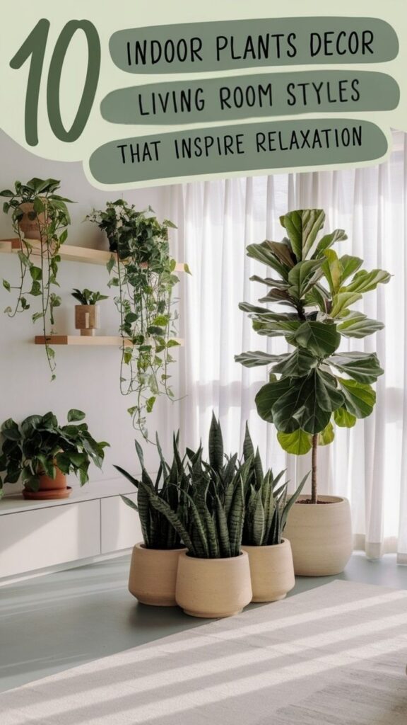 indoor plants decor living room