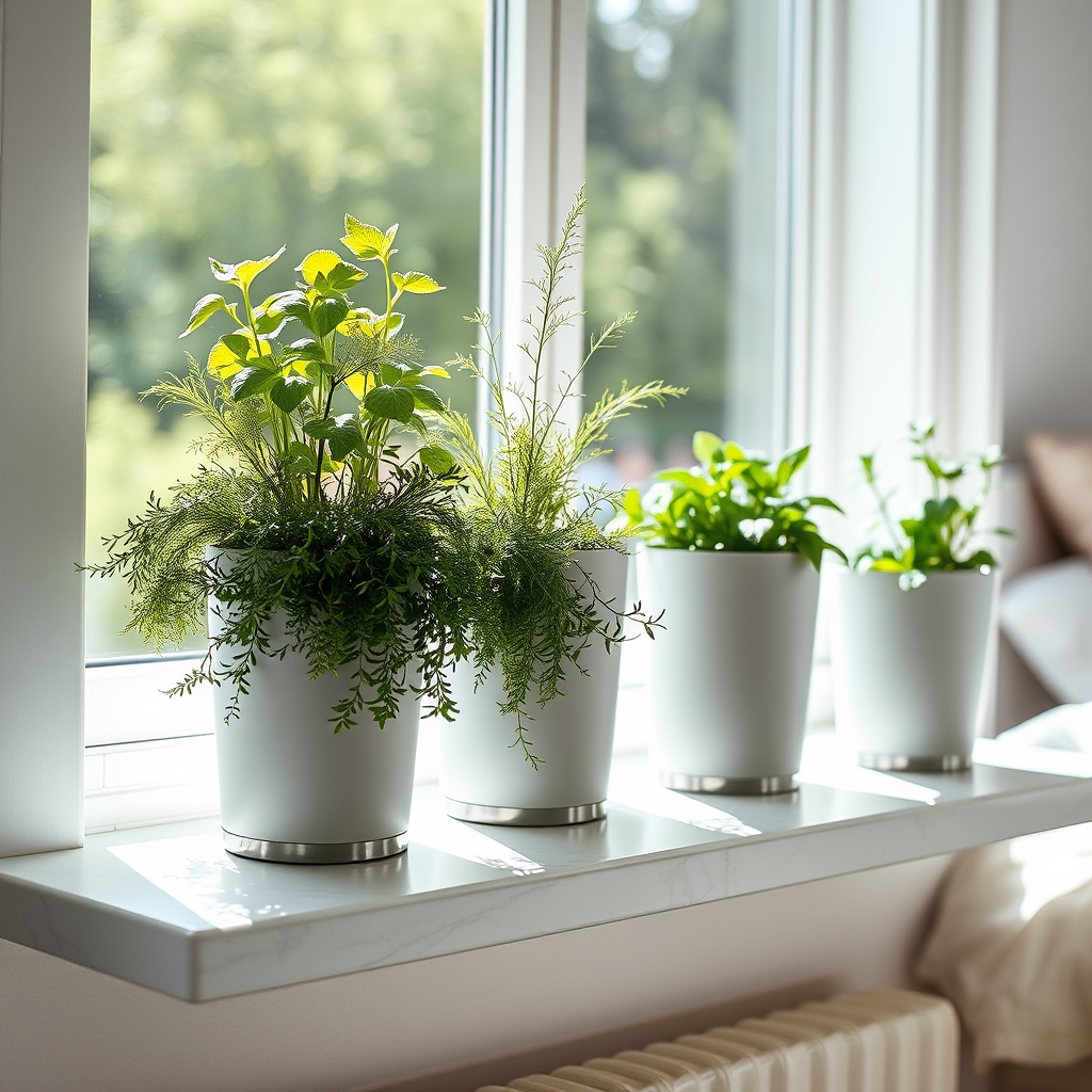indoor gardening herb arrangement