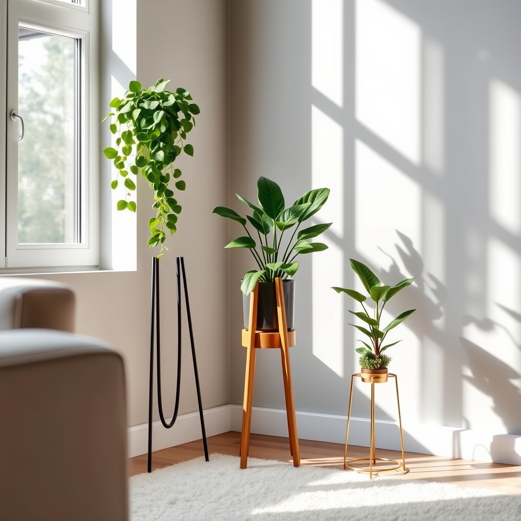 layered plant stand heights