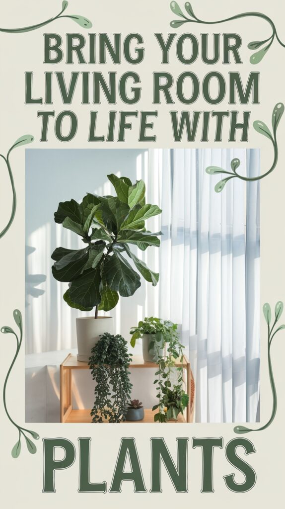 living room styling with plants 1