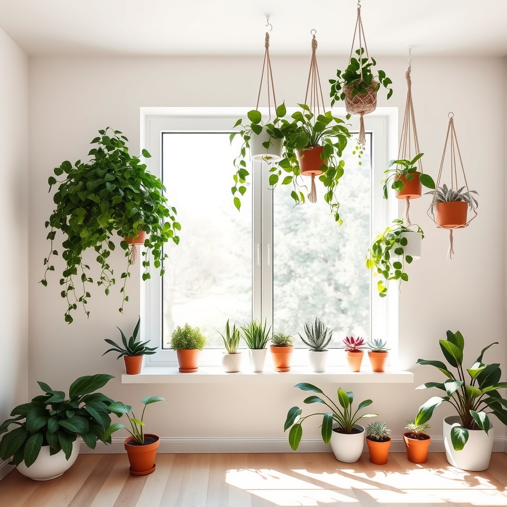 living plant window displays
