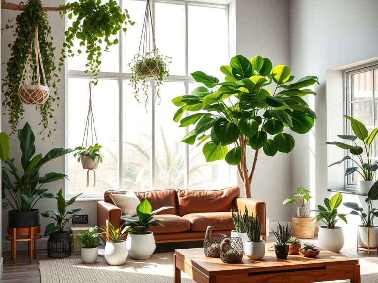 living room plant decor
