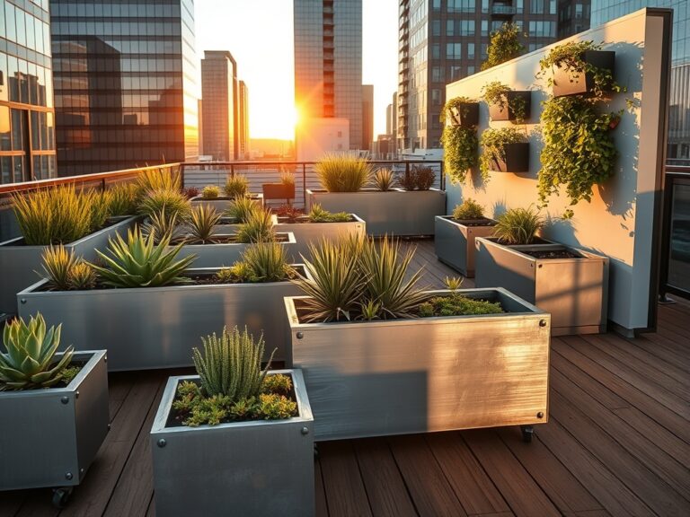 low maintenance rooftop planter designs