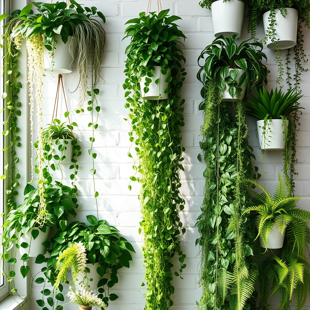 lush vertical plant display