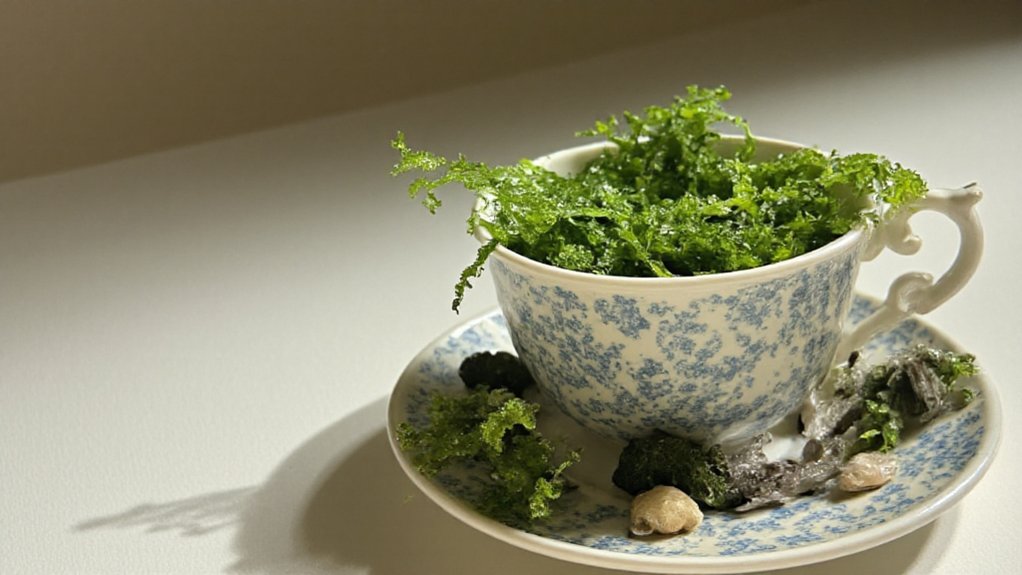miniature tropical teacup terrarium