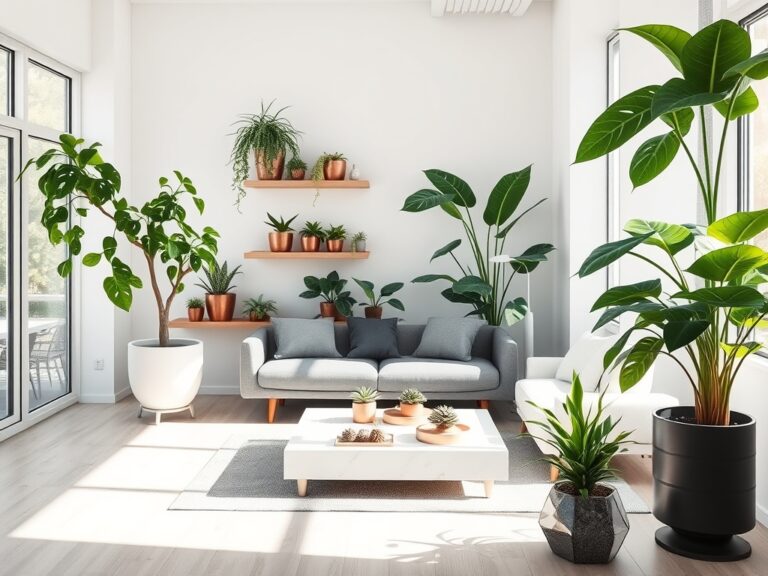 modern living room greenery