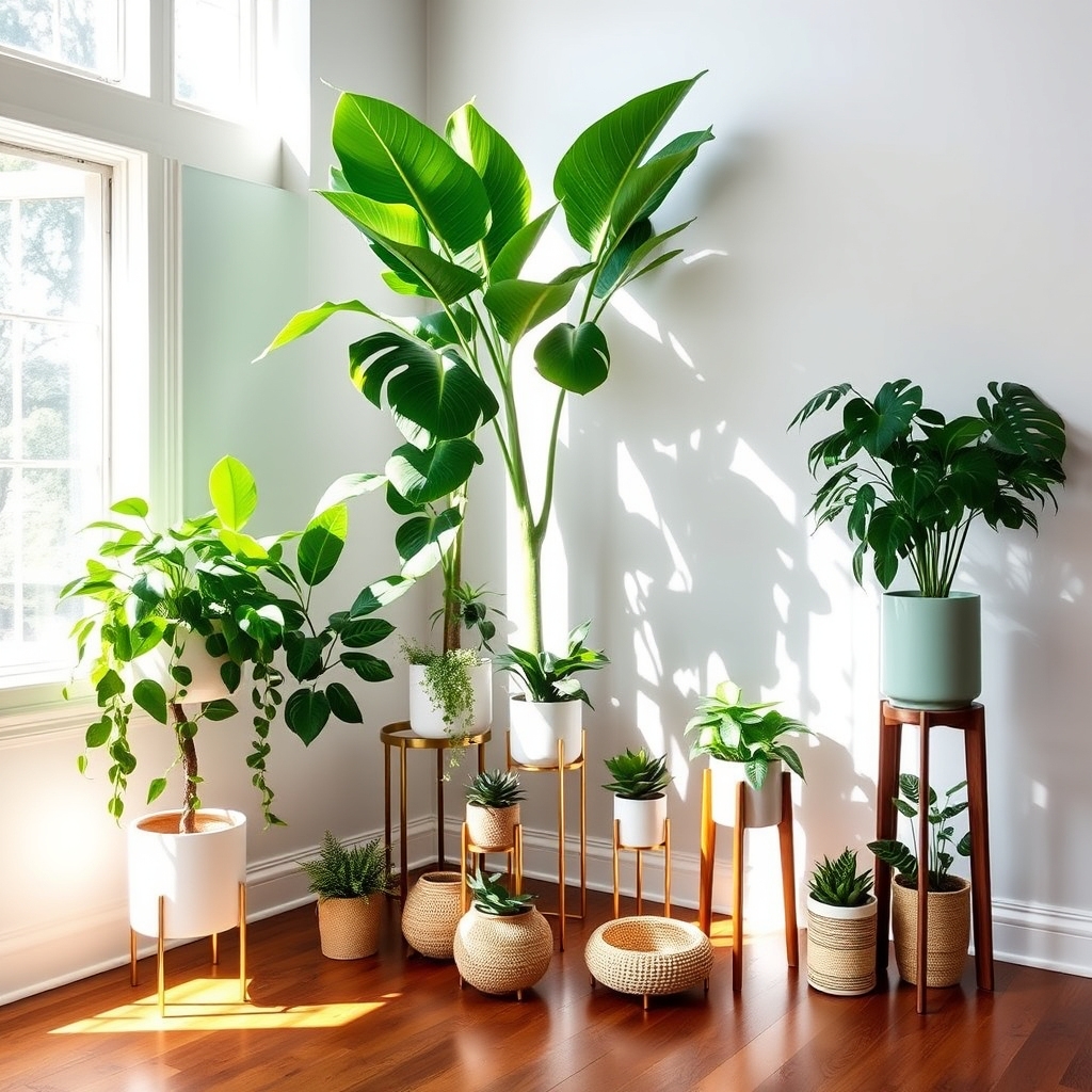 plant collection display corner