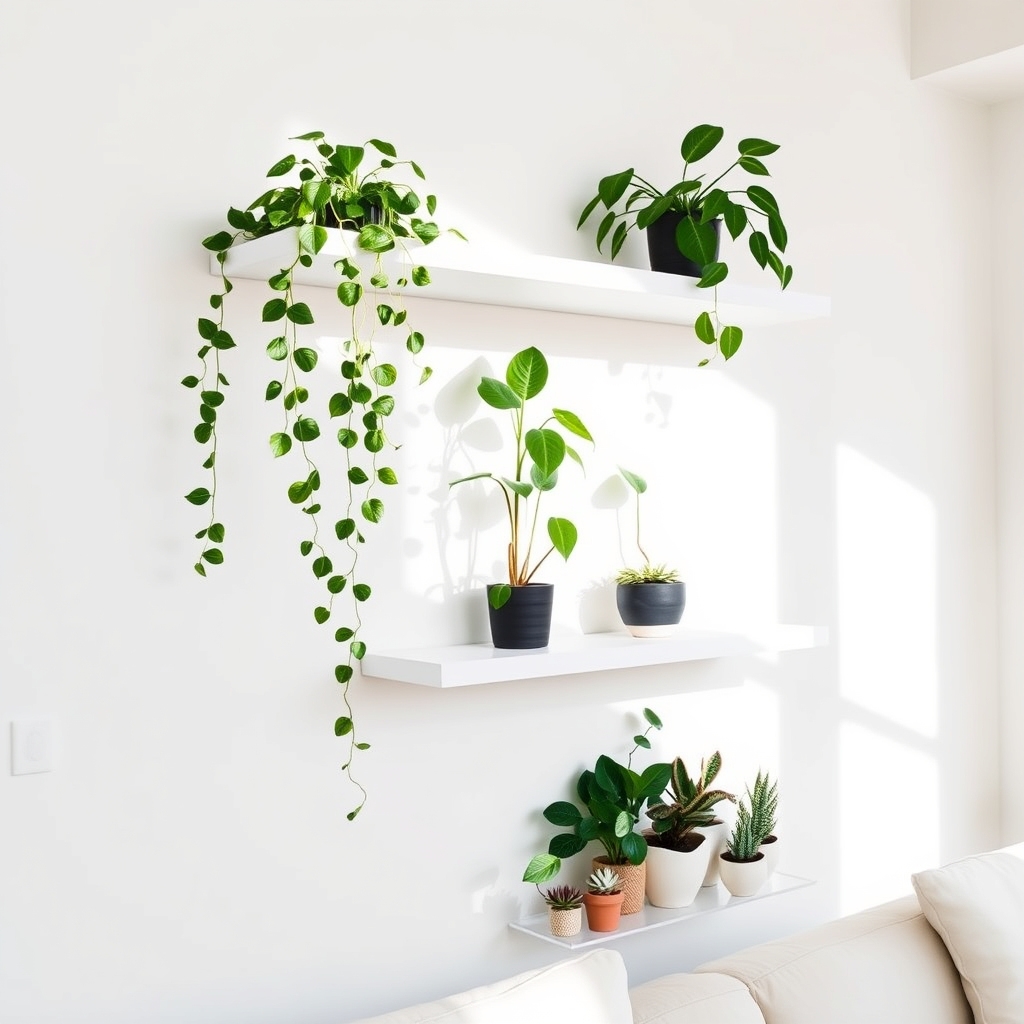 plant display floating shelves