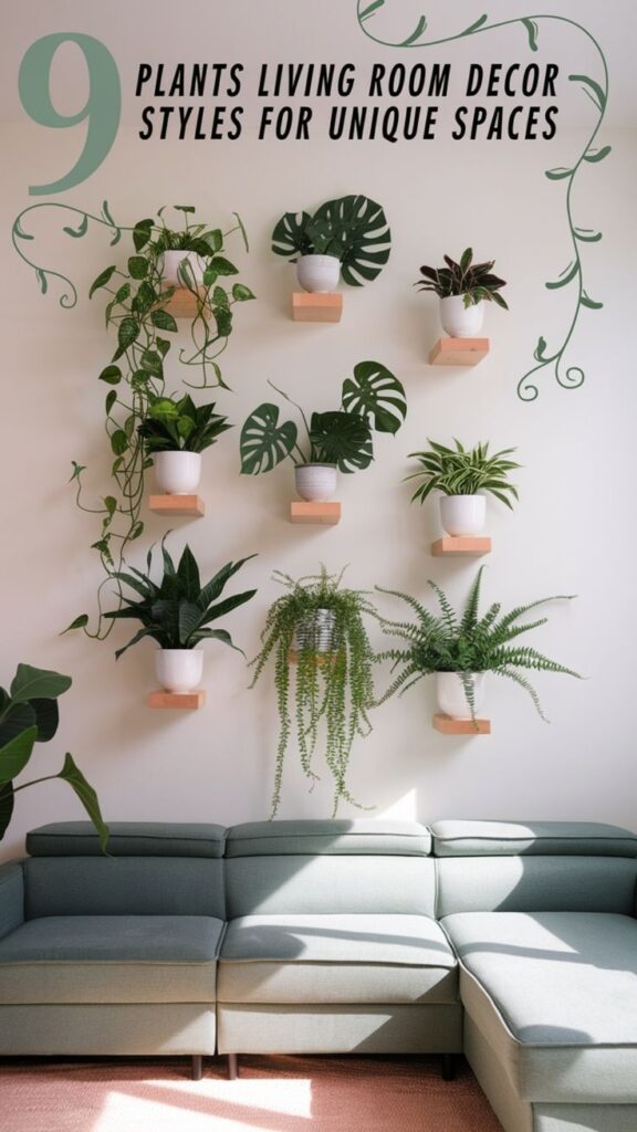 plants living room decor