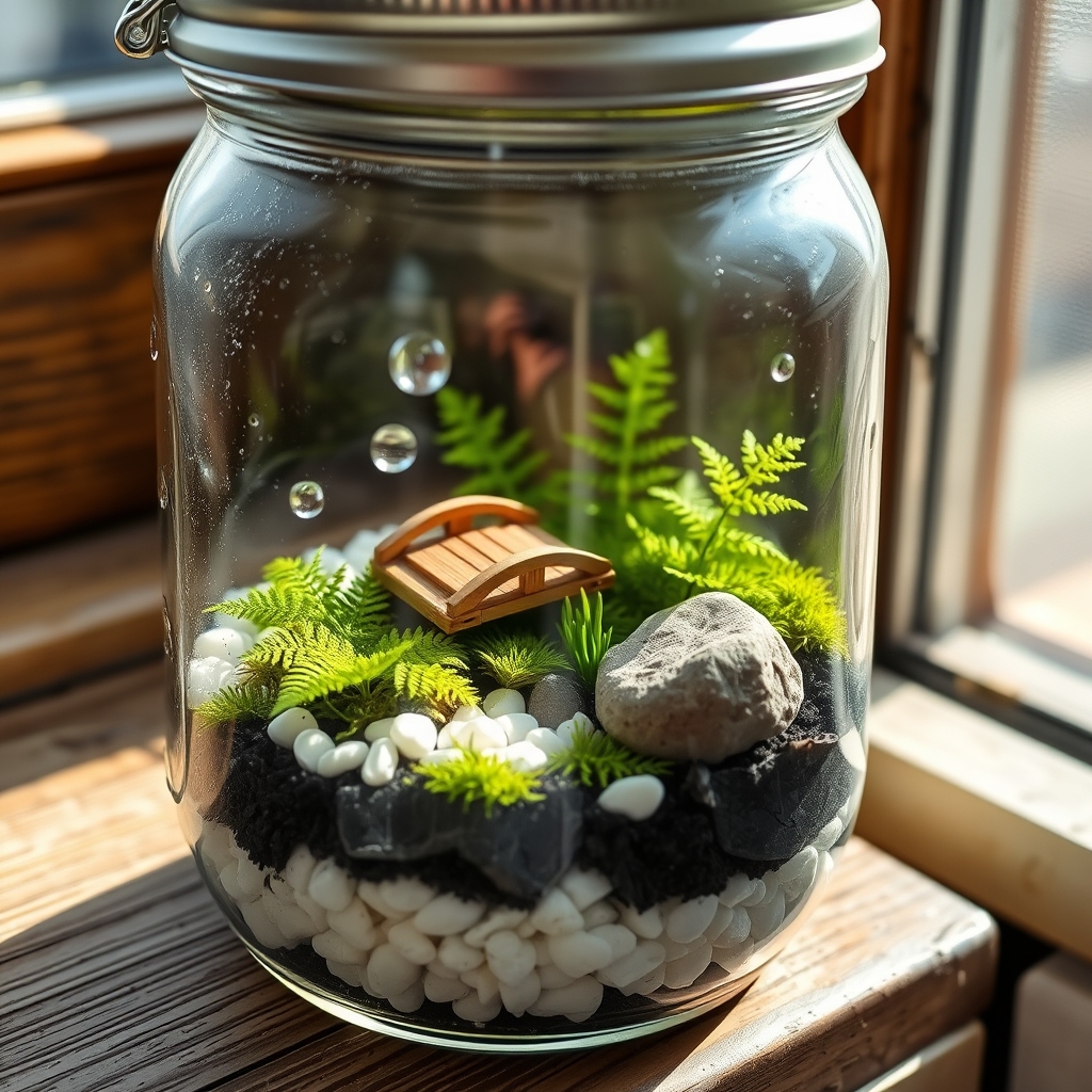 repurposed mason jar ecosystem