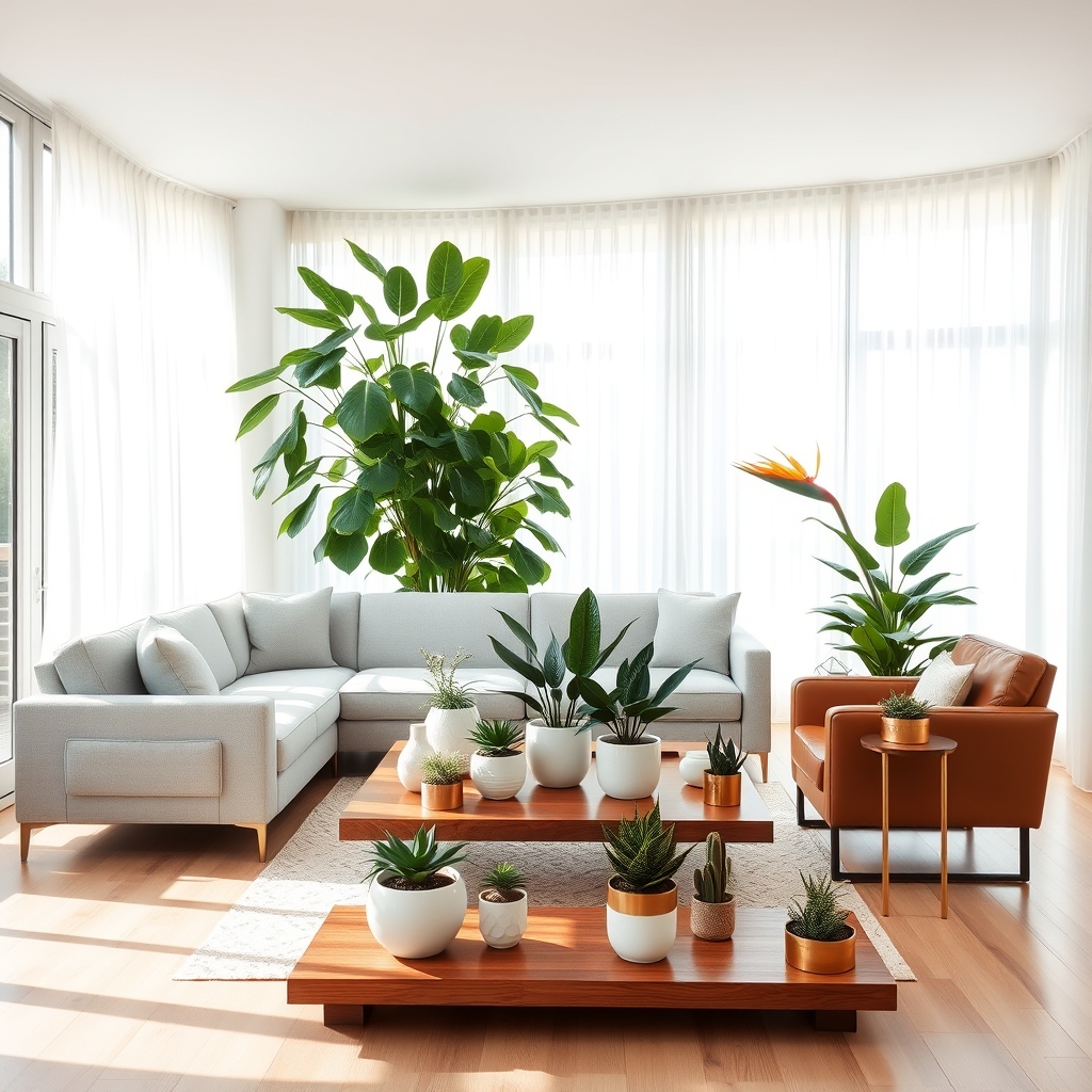 seating areas with plants