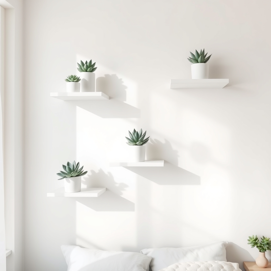 simple succulent shelf arrangement