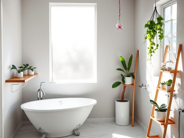 spa inspired bathroom greenery