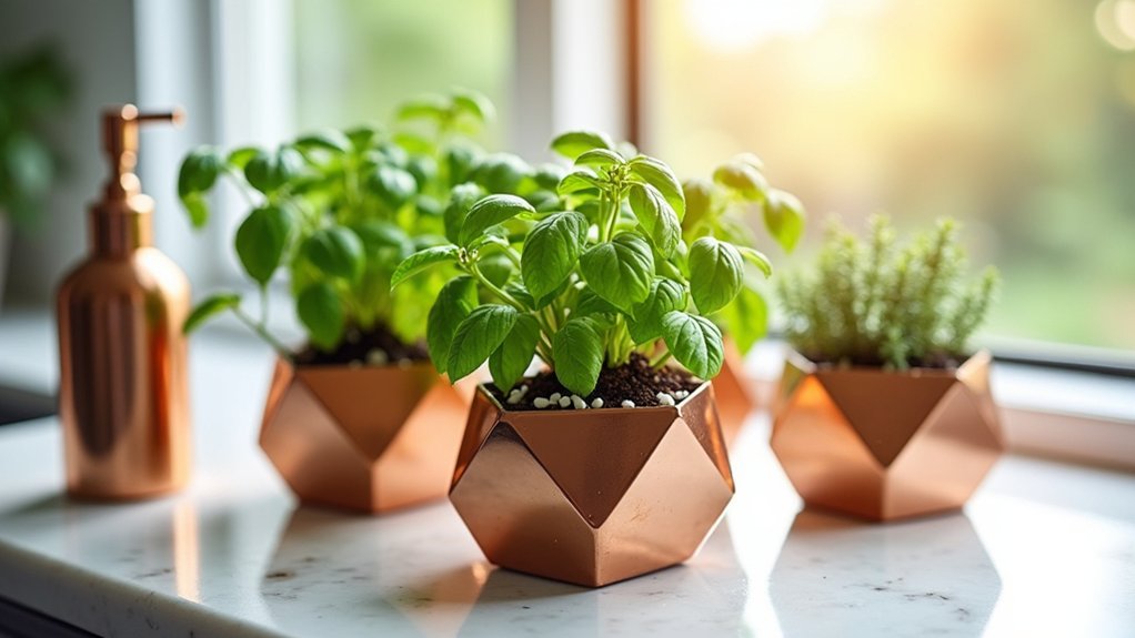 stylish indoor herb gardening