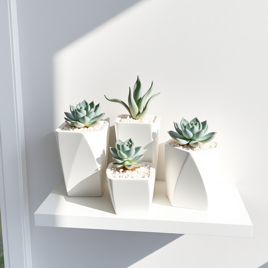 succulent display in minimalism