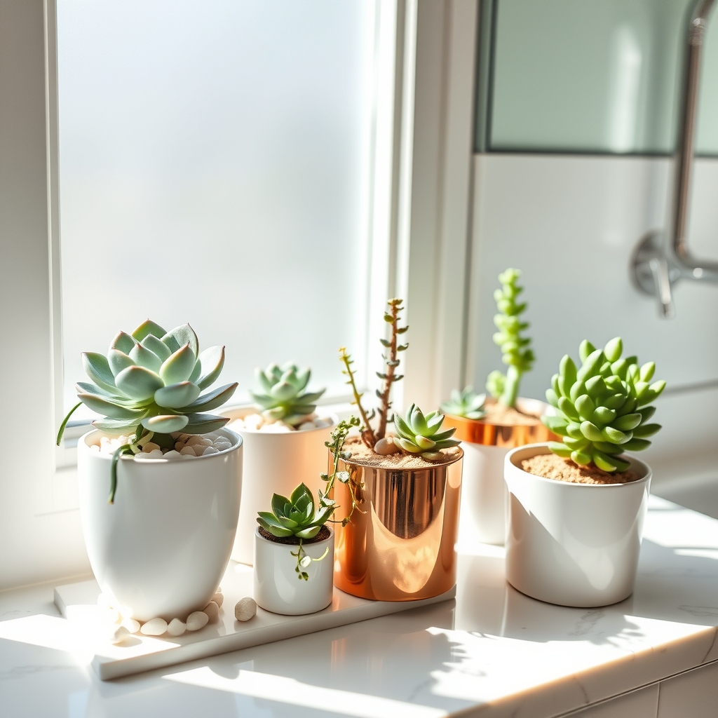succulent plants on windowsill