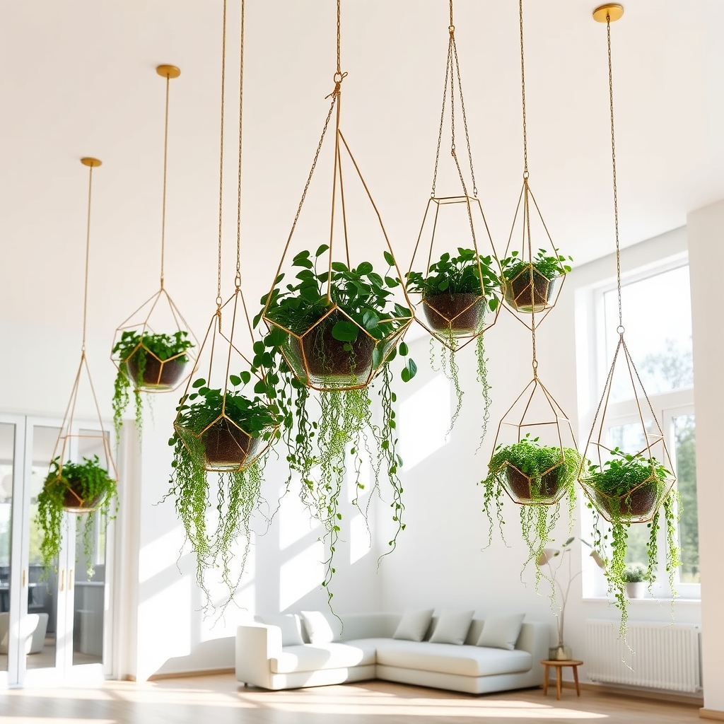 suspended dramatic planter decor