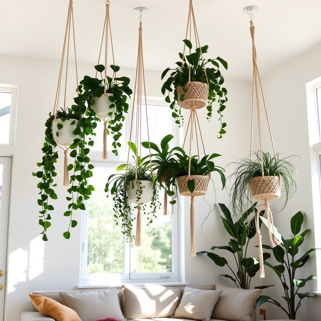 suspended planters for gardening