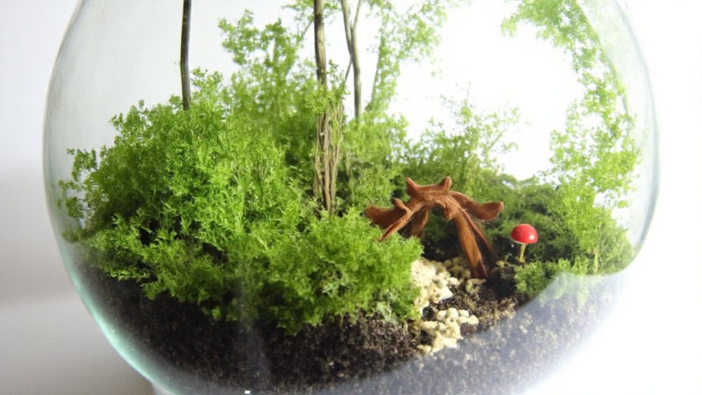 tiny fishbowl woodland scene